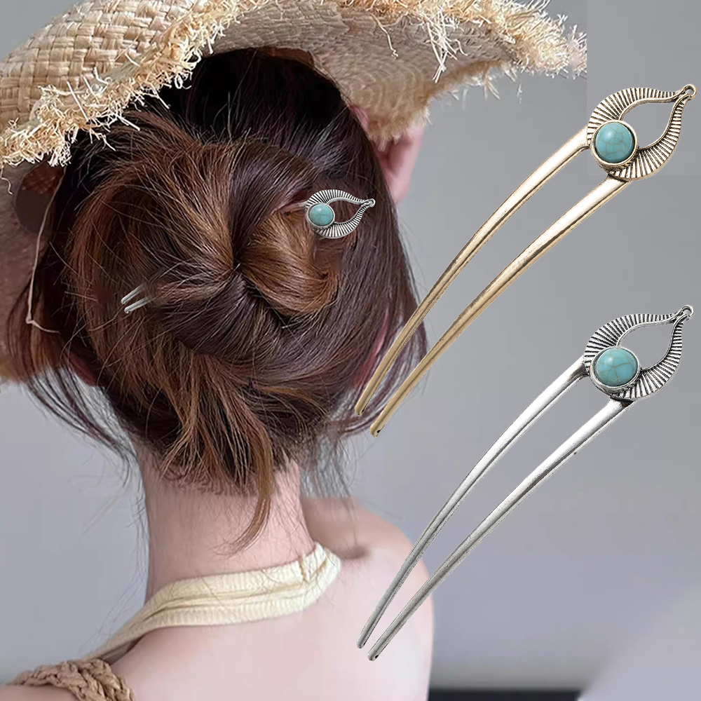 Women Fashion Egypt - Egypt Turquoise U Shape Hair Fork