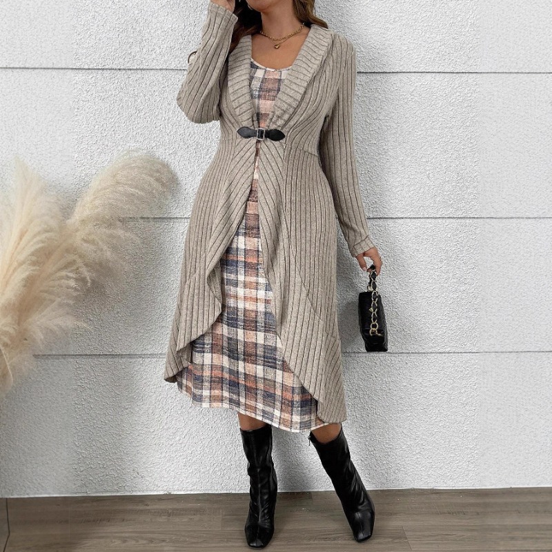 Longline Cardigan Knit - Autumn and Winter Pleated Long-sleeved Cardigan