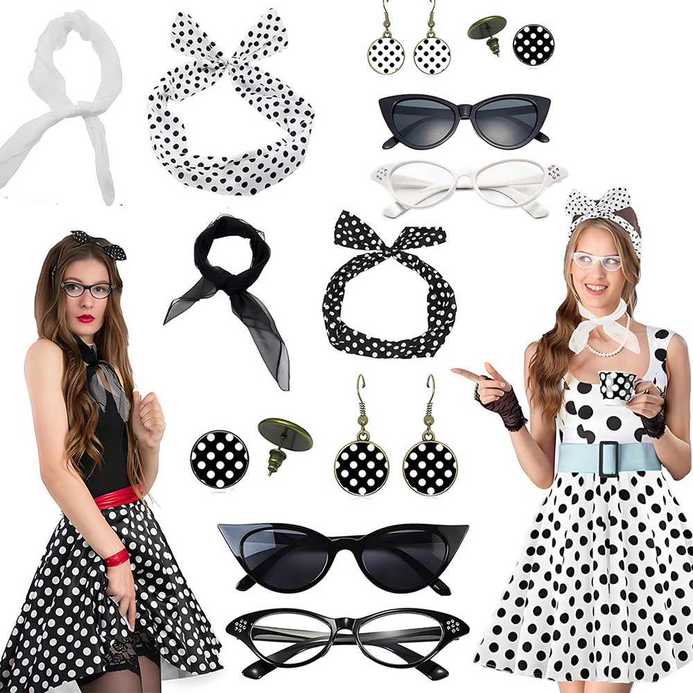 Women'S Fashion In The 1950S - Carnival 1950S Party Polka Dot Accessories