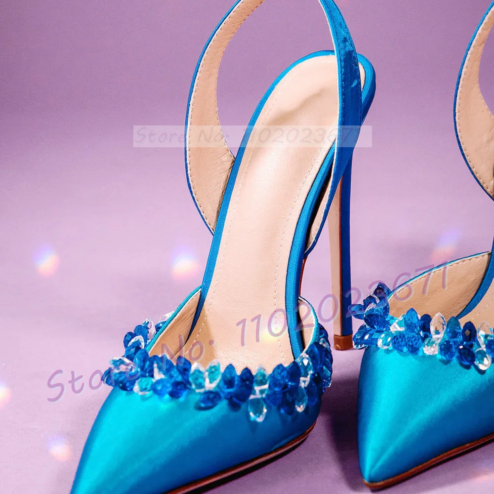 Blue Crystal Trim Elegant Sati - Slip Dress Satin recensione e prezzo
