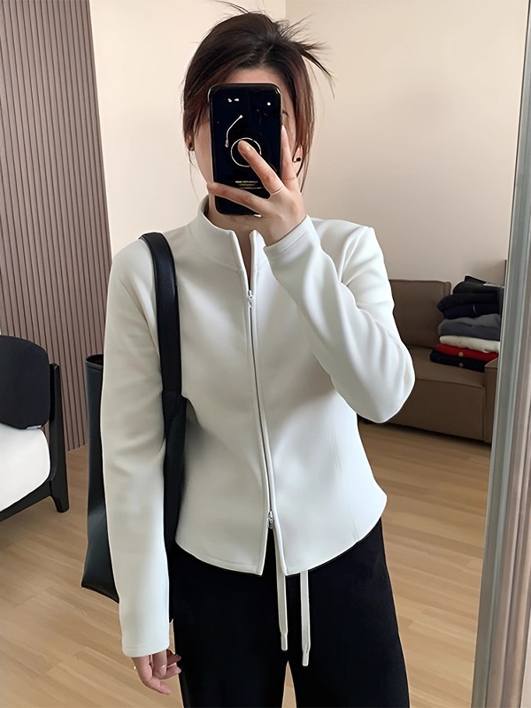 plus Size Double Zipper Fleece - Longline Cardigan Knit recensione e prezzo