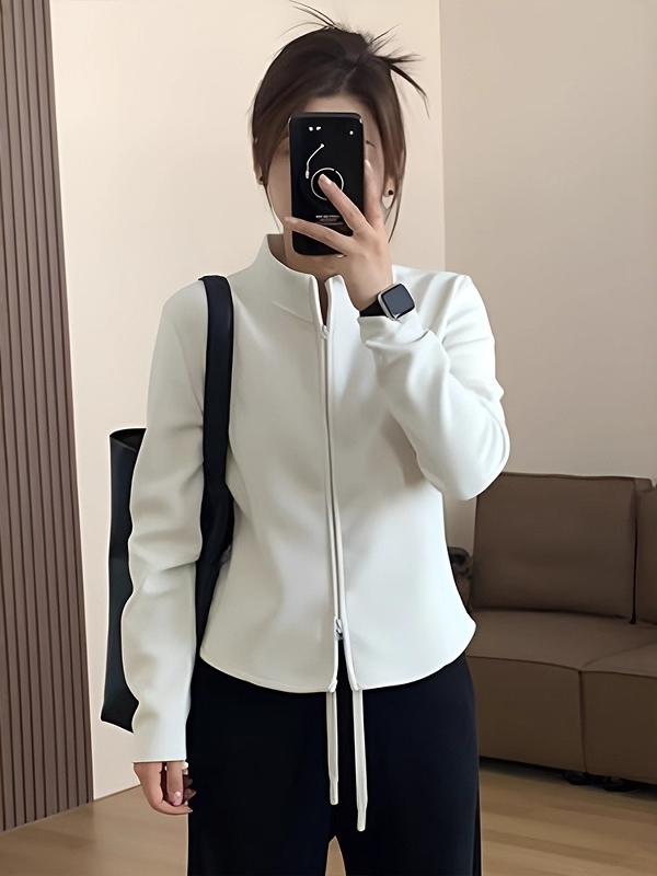 plus Size Double Zipper Fleece - Longline Cardigan Knit recensione e prezzo