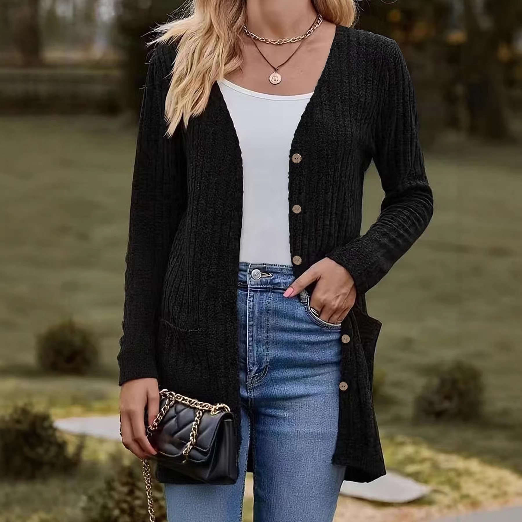 Plus-size Women's Fleece-lined - Longline Cardigan Knit recensione e prezzo
