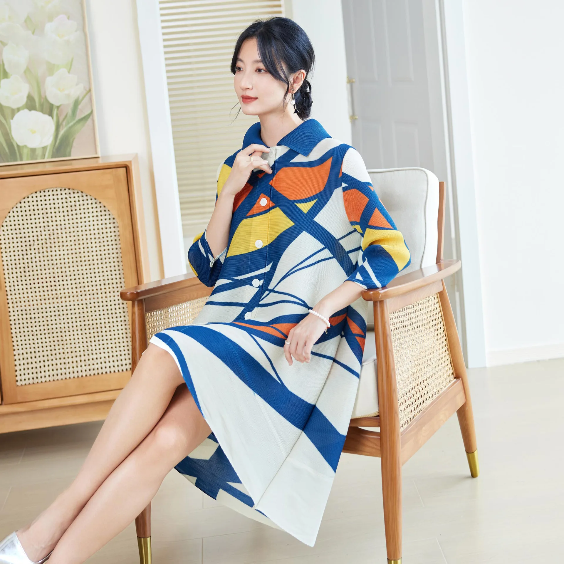 miyake style pleated dress for - Longline Cardigan Knit recensione e prezzo