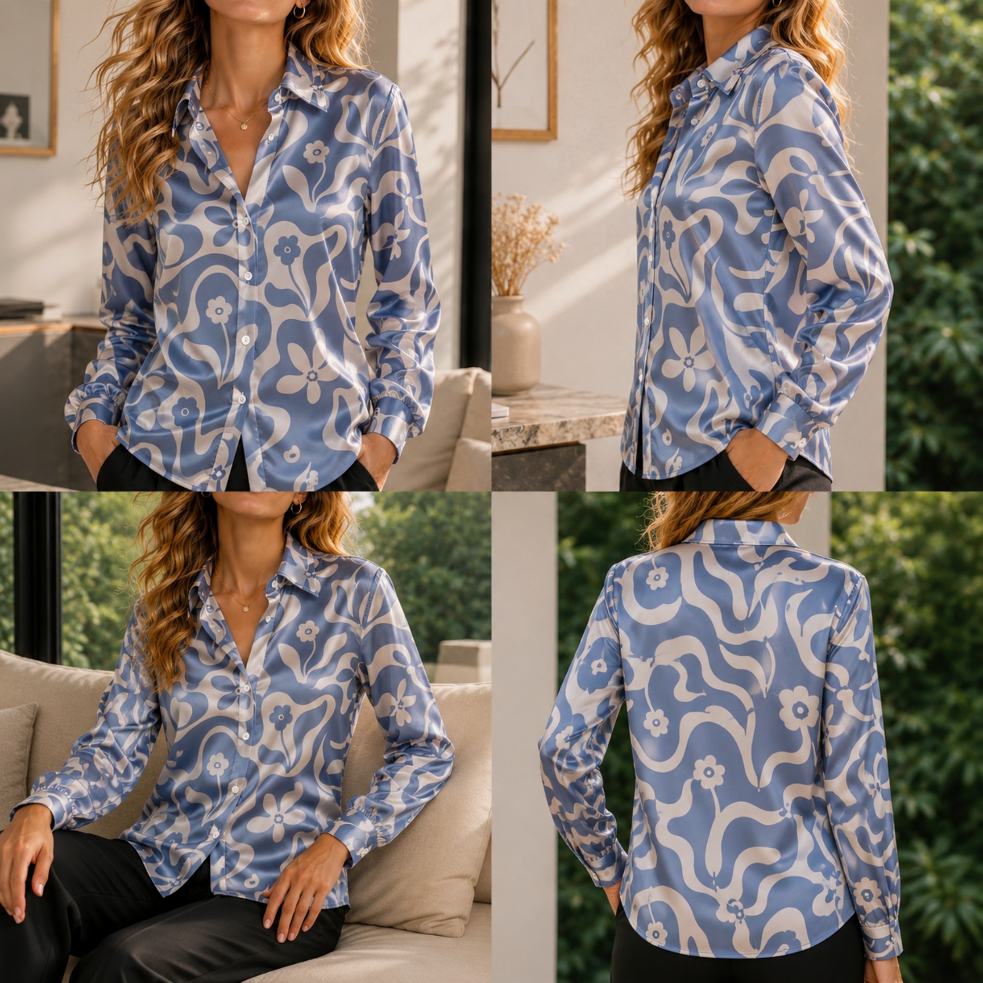 Women Green Satin Blouse White - Trend Women Fashion recensione e prezzo
