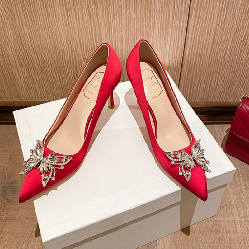 Red Satin High Heels Women's W - Women'S Fashion Uk 2025 recensione e prezzo