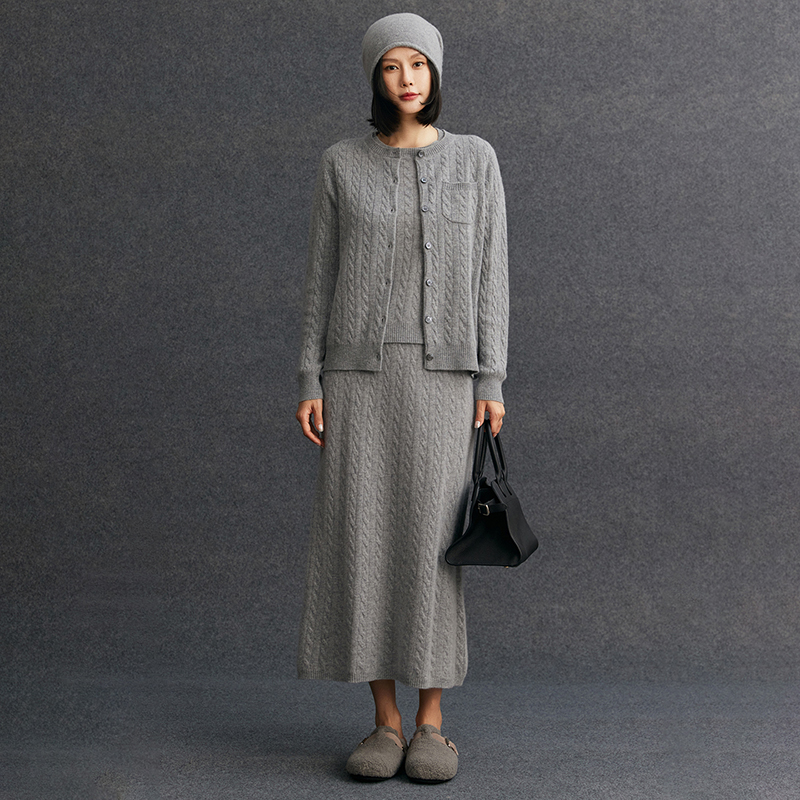 Women's Matching Set 100% Cash - Longline Cardigan Knit recensione e prezzo