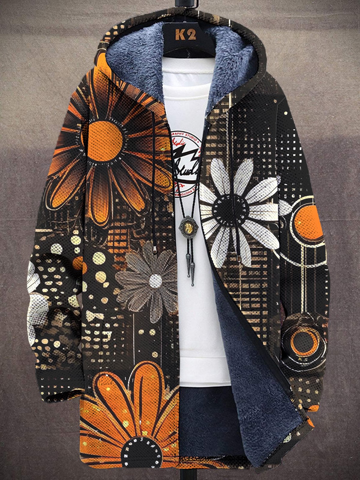 Unisex Colorful Flowers Print  - Longline Cardigan Knit recensione e prezzo