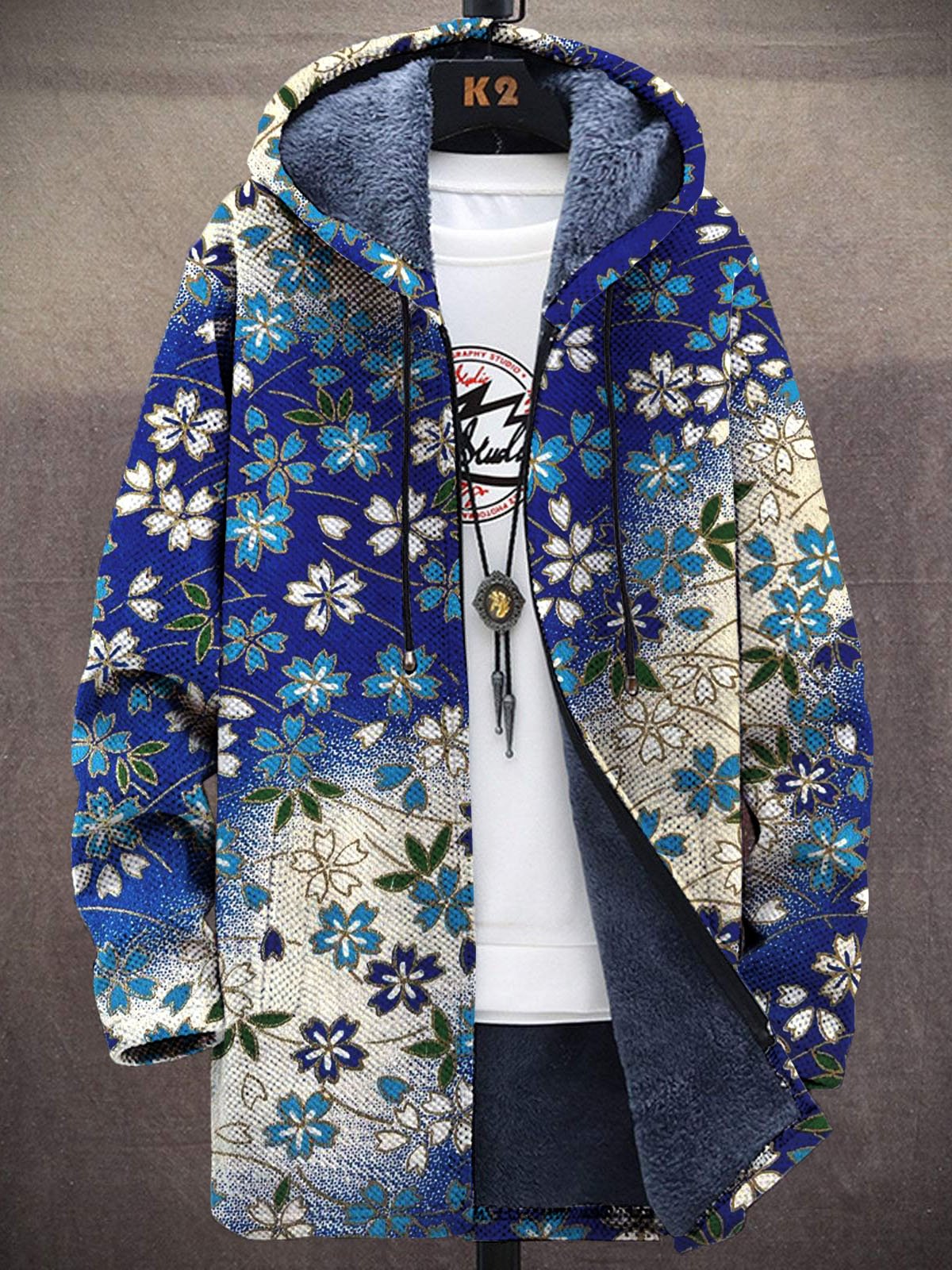 Unisex Colorful Flowers Print  - Longline Cardigan Knit recensione e prezzo