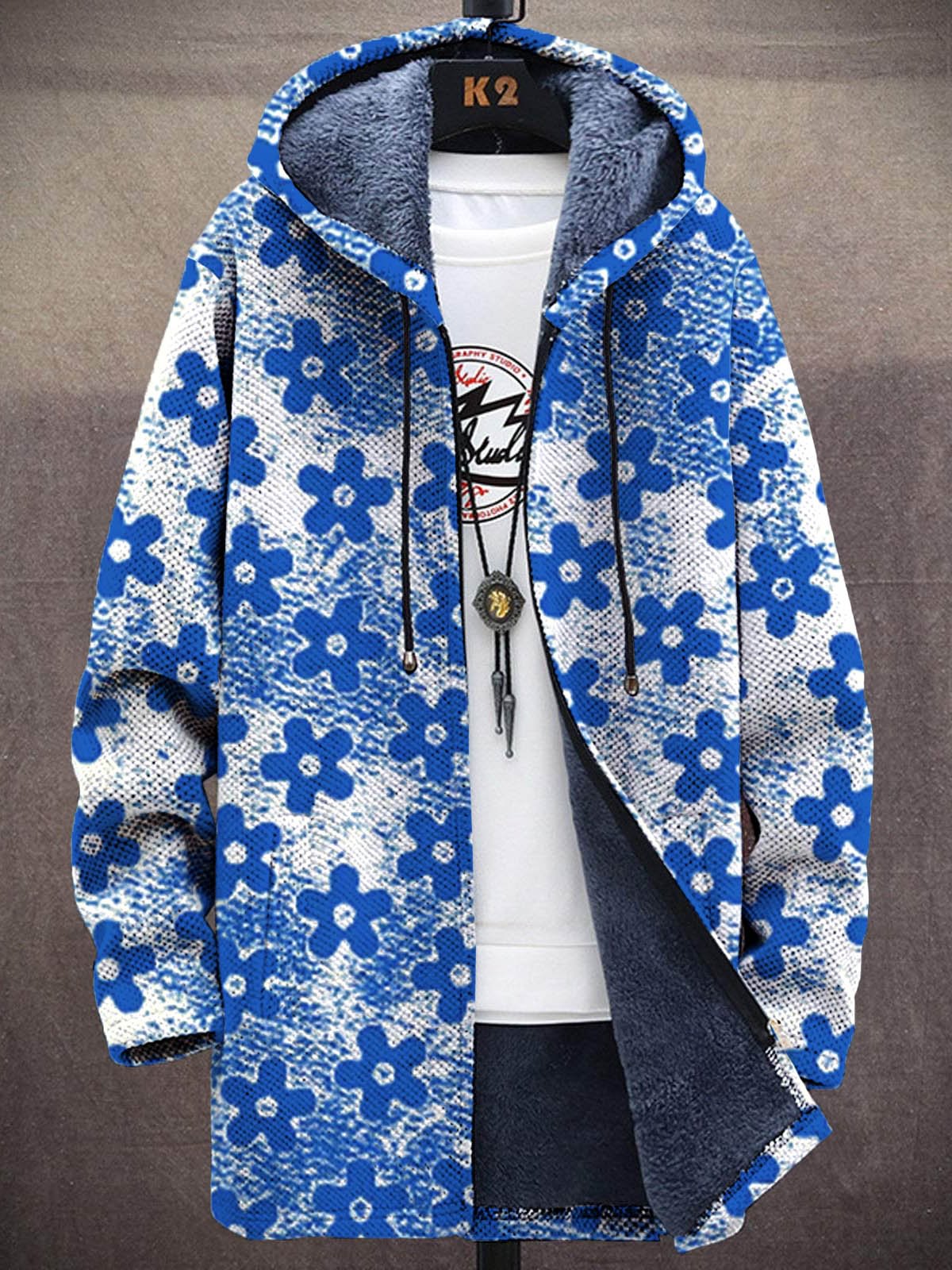 Unisex Colorful Flowers Print  - Longline Cardigan Knit recensione e prezzo