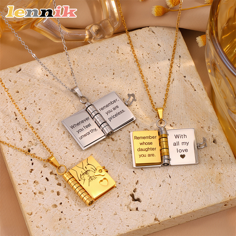 LENNIK Openable Book Necklace, - Women Fashion Open Now recensione e prezzo