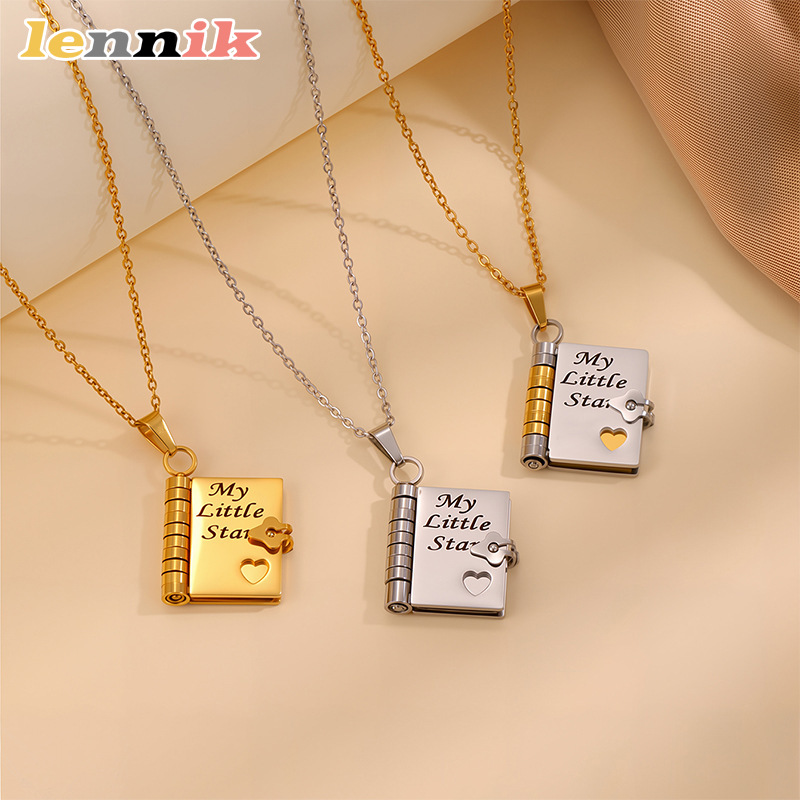 LENNIK Openable Book Necklace, - Women Fashion Open Now recensione e prezzo