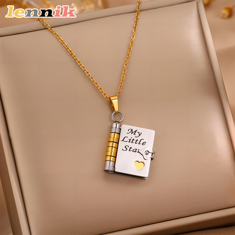 LENNIK Openable Book Necklace, - Women Fashion Open Now recensione e prezzo