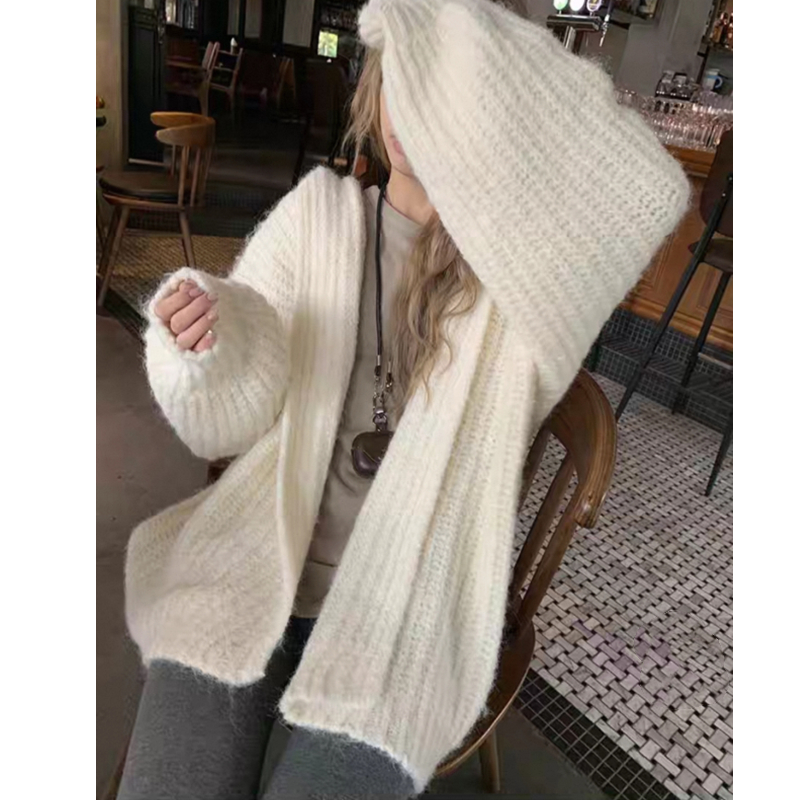 Chunky Knit Open Front Hooded  - Longline Cardigan Knit recensione e prezzo
