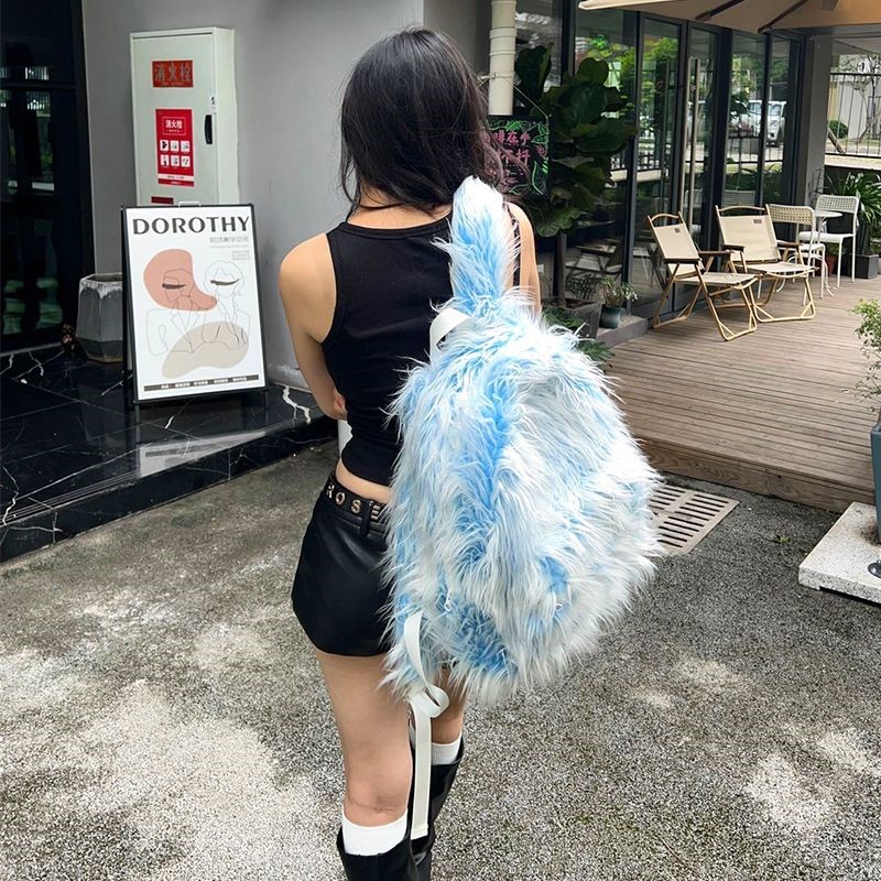 JIAERDI Ice Blue Long Plush Ba - Women Fashion Online recensione e prezzo
